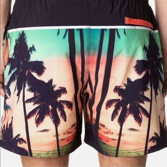 Pullin Men’s Short Jam Palm Tree Swim Trunks M - Picture 2 of 13